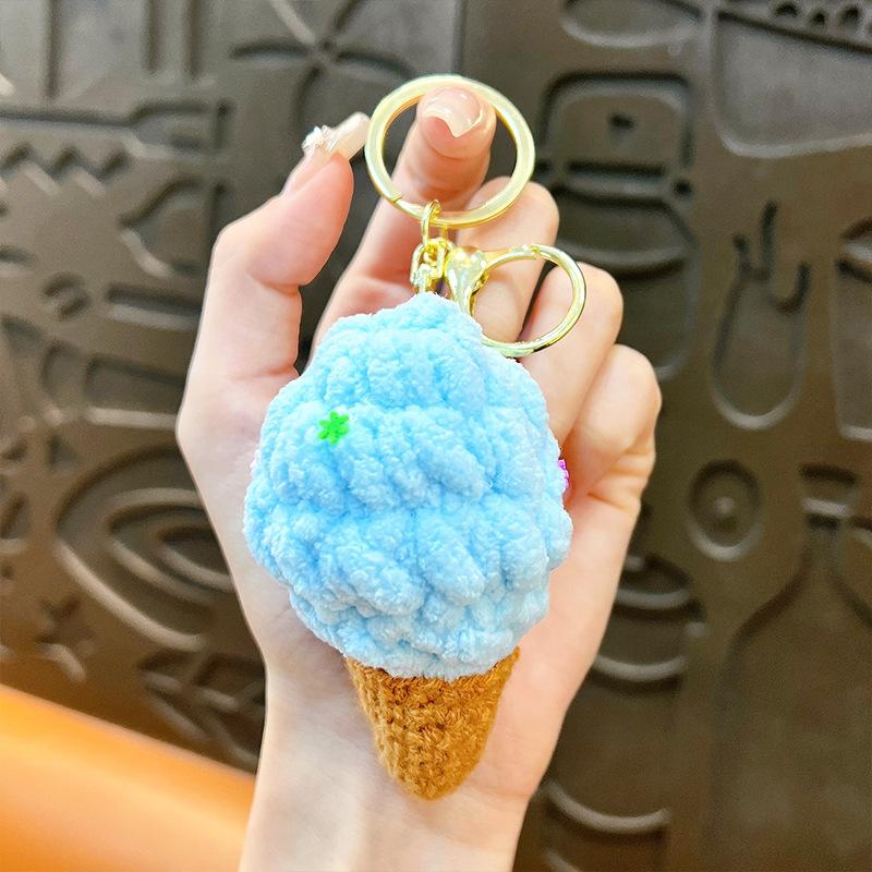 

Creative Woolen Knitted Ice Cream Keychain