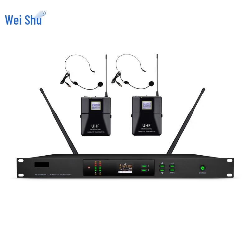 WeiShu TD-2 Professional Wireless Dual Headset Microphone System (CN Version)
