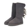 Schneestiefel Echtes Leder Warm Herren Damen Stiefel Schuhe Mode Drei Schleifen Schnürung Hohe Stiefel Damen Winter Warm Pelzstiefel Größe 34-45