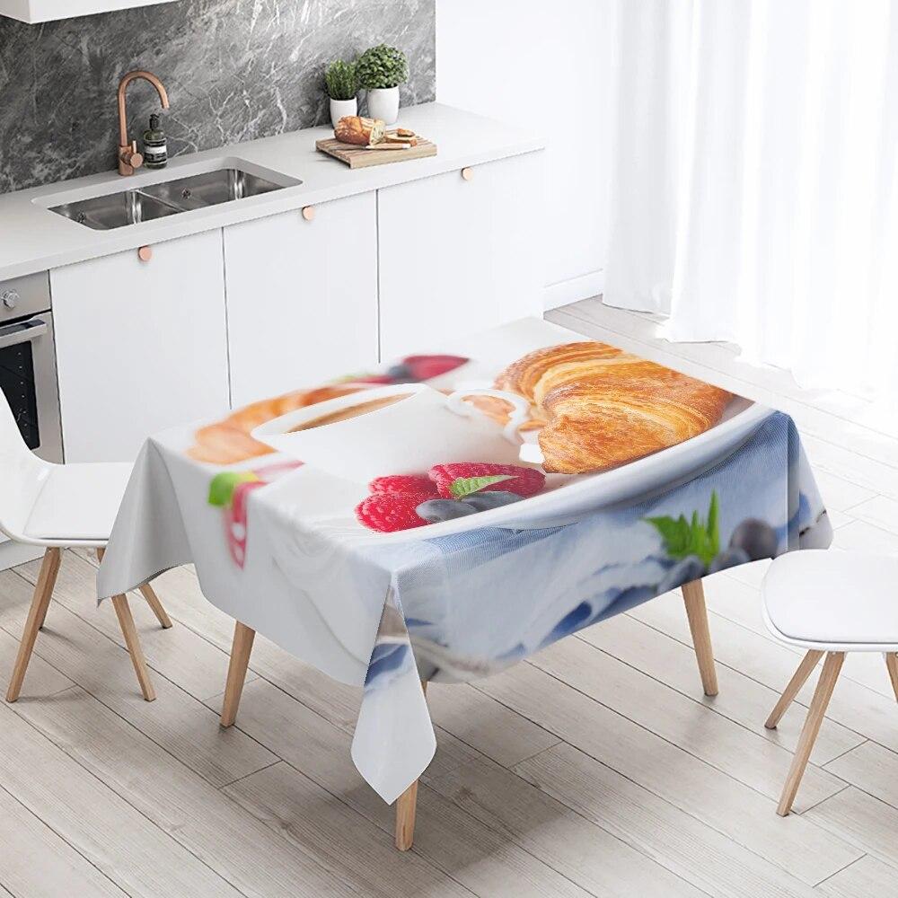 

Скатерть с принтом для гурманов, грязеотталкивающая и водонепроницаемая, украшение кухонного стола в ресторане 90x140cm
