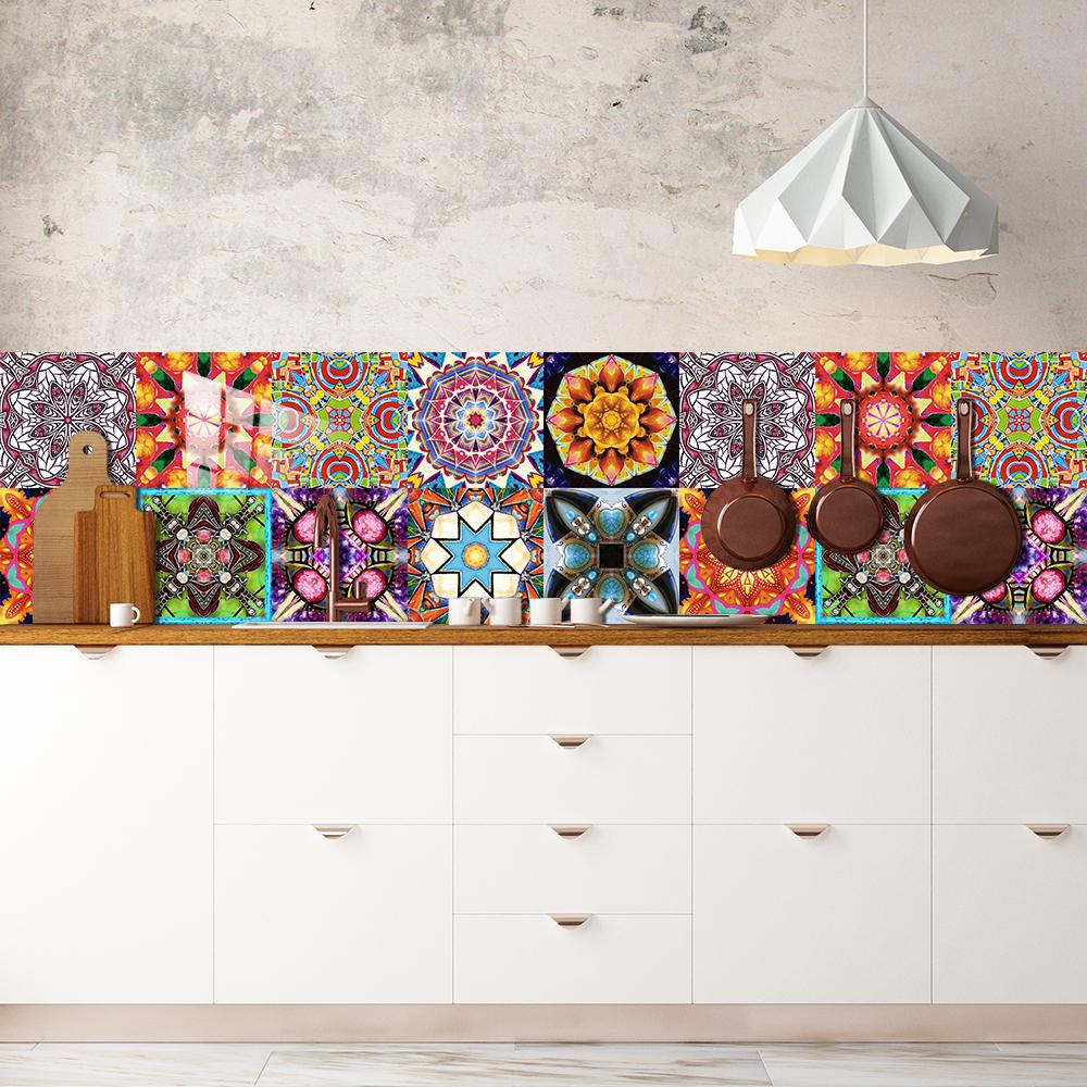 10 bucăți autocolant colorat pentru plăci, spătar de bucătărie, rezistent la ulei, dulap de baie, decor pentru casa, autocolante autoadezive, rezistente la apă