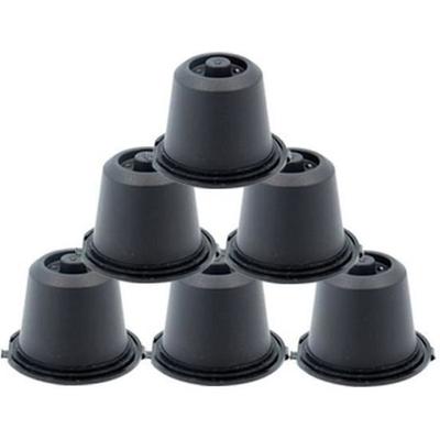 Nespresso Rechargeable Capsules - HTOWSN - 6x Black - Usable 30 To 50 Times - Cylindrical - Plastic