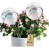 2pcs Clear Glass Plant Watering Globes Rainbow Gradient Self Watering Globes Automatic Plant Waterer Self Watering Planter Insert Spikes Devices