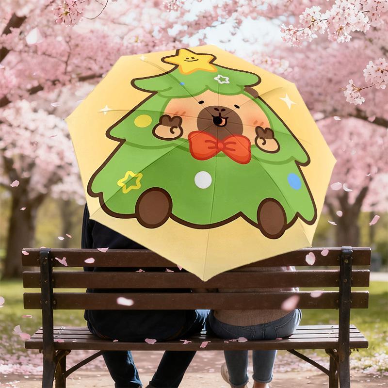 1PC Christmas tree bear Umbrella-8-Rib Reinforced, Automatic Open, Lightweight & Durable, Cute Fashion Accessory for Outdoor-T344