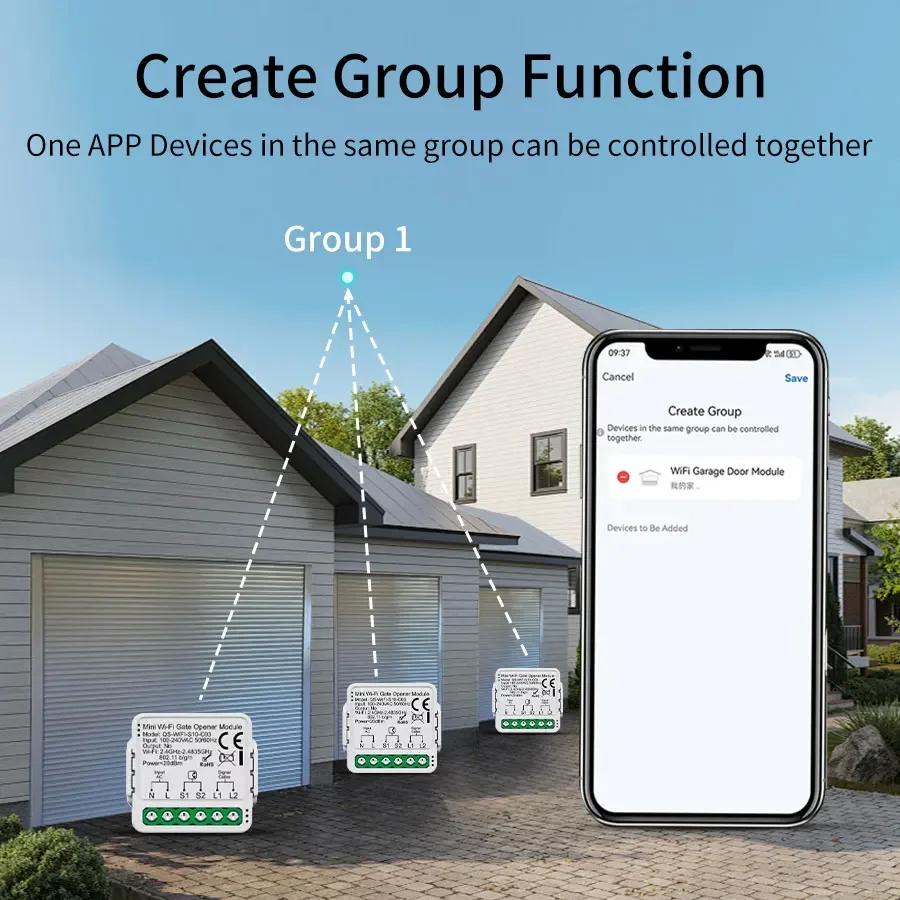 Tuya Smart WiFi Zigbee Garage Door Switch Module 100V-240V APP Voice Control Switch Works With Alexa Google Home Smart Life
