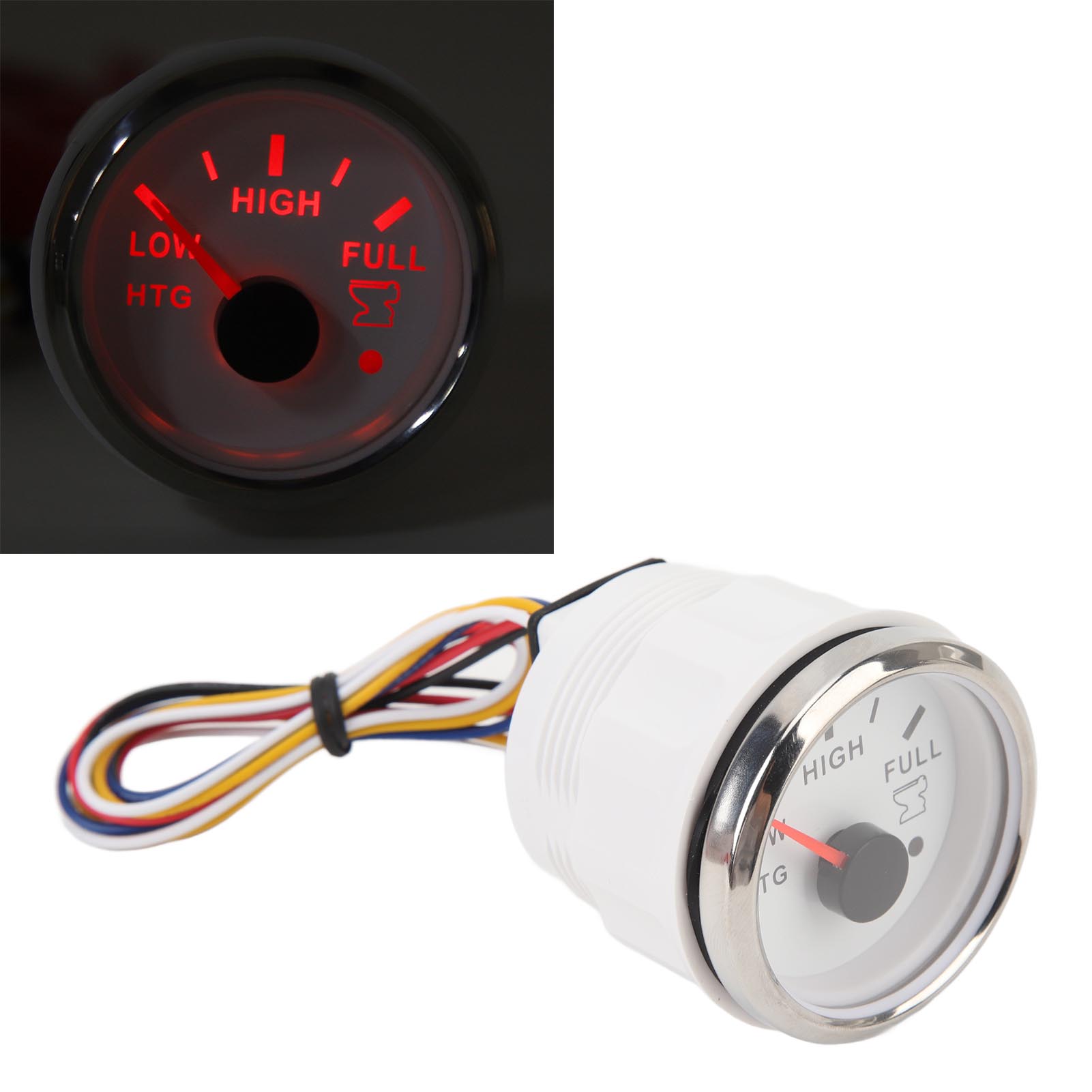 

9‑32V 52MM Sewage Holding Gauge 0‑190 Ohm Holding Meter with Colorful Backlight for Yachts Fishing Boats