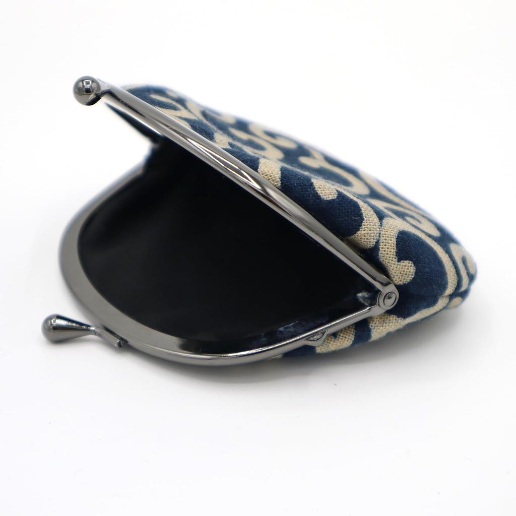 Maruzen Cotton Clasp Case with Arabesque x 12 Made in Japan with Traditional Japanese Patterns 3.3-inch Wallet/Coin Pattern, Approx. 10.5 cm,