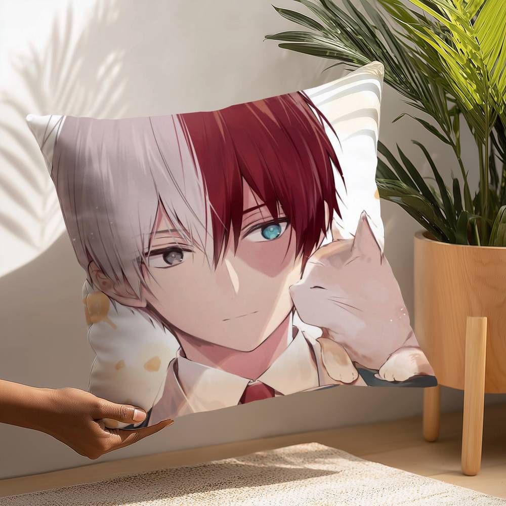 Kawaii Shoto Todoroki Chibi Pillow Case Plush Fabric Soft  Pillowcase Double Sided Print Cushion Cover Household Gifts