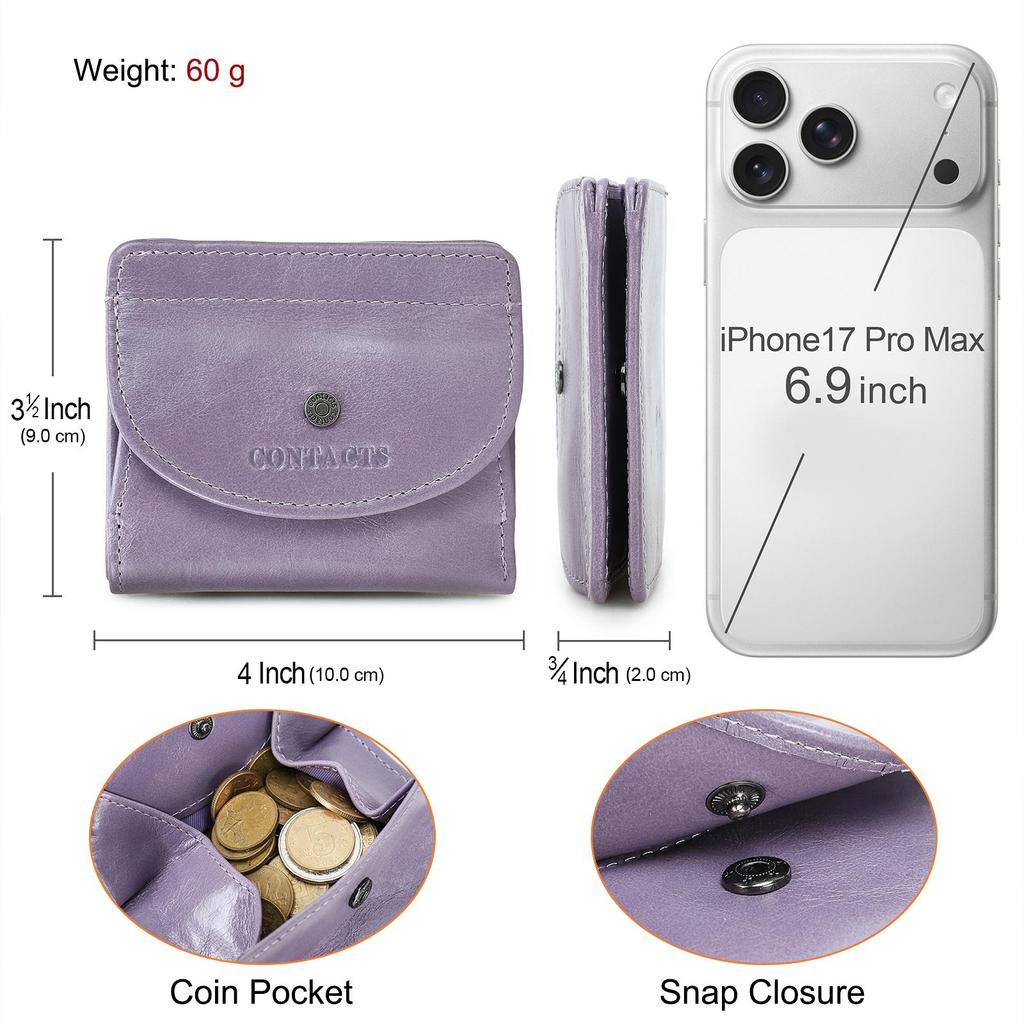CONTACT'S Genuine Leather Women Wallet Mini Coin Purse Female Portfel Card Holder Women Wallets