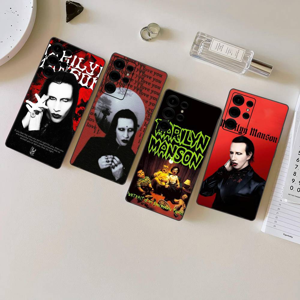 Rock Band Marilyn Manson Phone Case For Samsung S 24 Fe 25 Ultra Plus 20 Lite 21 30 22 23 24 22 Ultra 5G Fundas