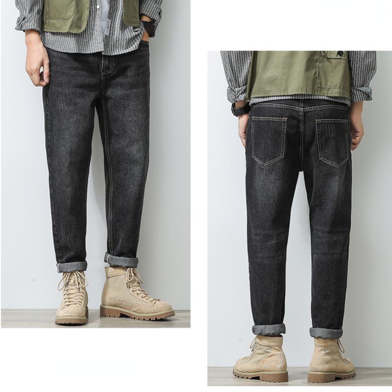 Blugi pentru bărbați în stil clasic Pantaloni largi din denim micro-stretch de afaceri Pantaloni casual pentru bărbați Îmbrăcăminte de stradă