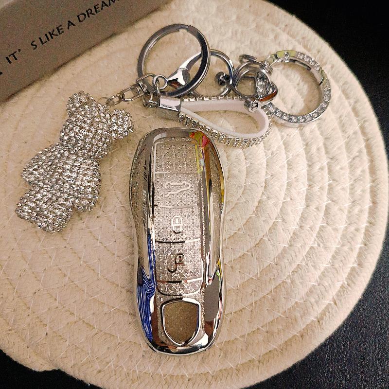 White Diamond TPU for Porsche Panamera Spyder Carrera Macan Boxster Cayman Cayenne 911 970 981 991 Remote Car Key Case Cover Fob