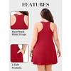 Charmleaks Plus Size Summer Dresses with Built In Bra Pockets Beach Sundress Casual Sleeveless Scoop Neck Tank Dress 1X-4X