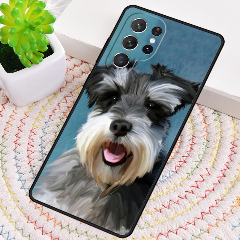 Miniature Schnauzer dog art Silicone Phone Case For Samsung Galaxy note 10 pro S26 S25 S24 S23 S22 S21 Plus S25Ultra Capa Cover