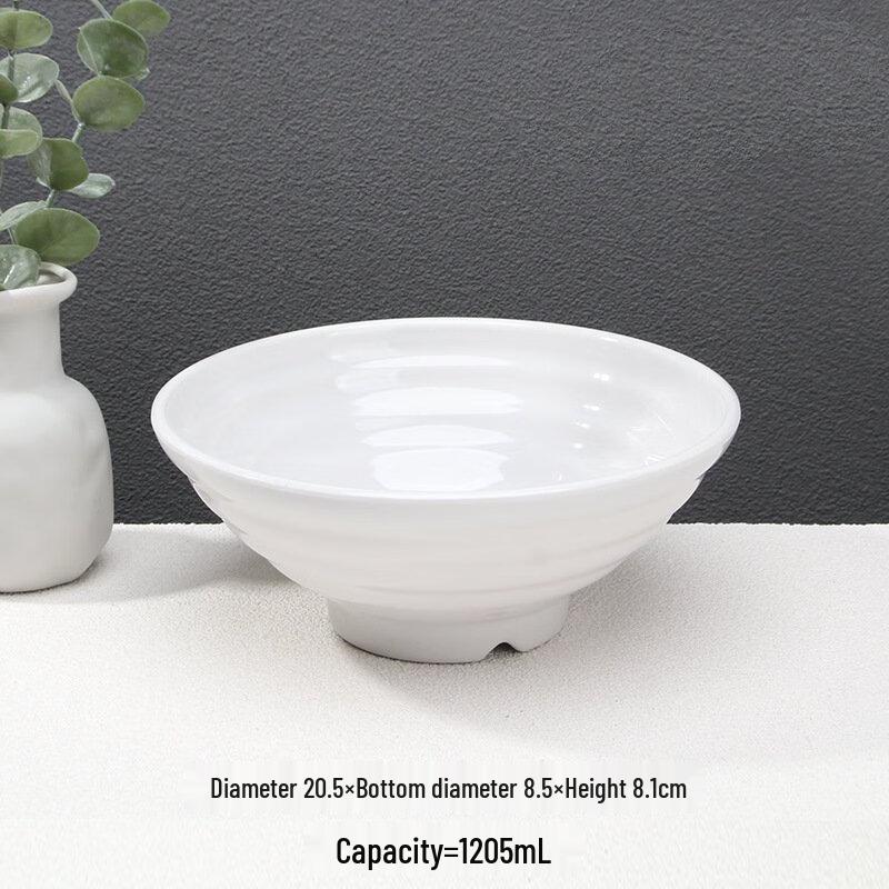

Zhishi White Melamine Noodle Bowl