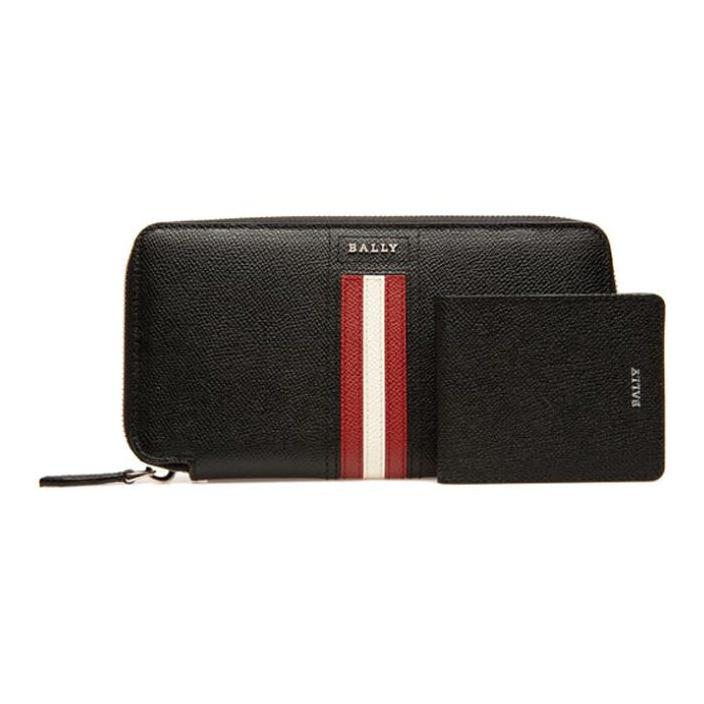 Bally Tirk Embossed Travel Wallet Men Wallet Black 6232134