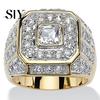 Chic Ring Men Cubic Zirconia Hip Hop Jewelry Sparkling Finger Fashion Appearance Wedding Band for Ladies