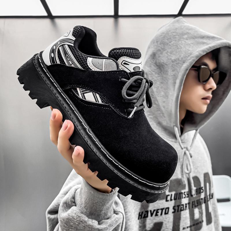 

Мужские повседневные кожаные туфли дерби на толстой подошве - Осенний модный тренд, низкие ботинки мартин Size 41