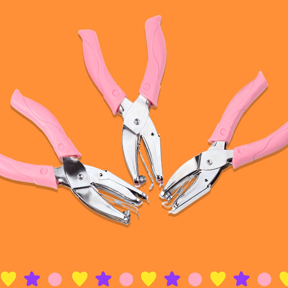 SPEEDWOX Perforator de Hârtie Manual 3 Piese Pentru Problemă Cercei Rechizite de Birou Perforator, Perforator, Perforator, Set, Rotund, 3mm, Stea, Inimă, Decorațiune, Montură, Caiet,