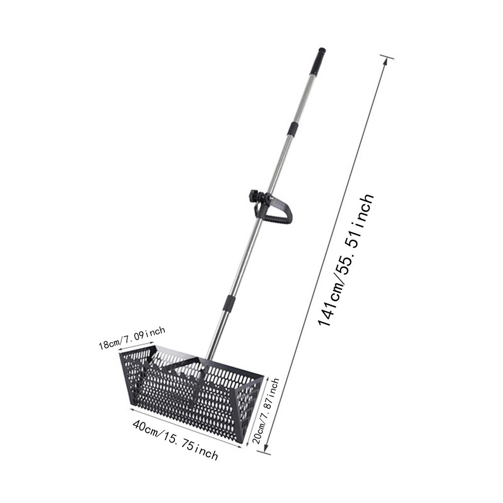 Sand Rake Cat Litter Sifter Wide Basket Sifter Scooper Large Stainless Steel Telescopic Handle Wide Basket Sifter Beach Scoop