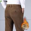 FIRS Men's Fleece-Lined Corduroy Casual Straight-Leg Pants