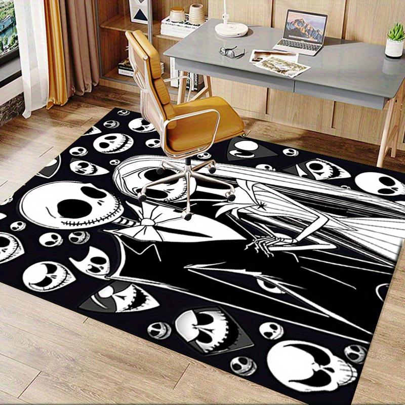 Office Rug Skeletons, Halloween theme 3D Printed Anti-Slip Rug-Machine Washable for Living Room