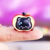 Yousheng 1/4Pcs Fruit Black Cat Figurine Computer Monitor Decoration Cartoon Kitten Statue Sculpture Home Office Car Dashboard Ornament