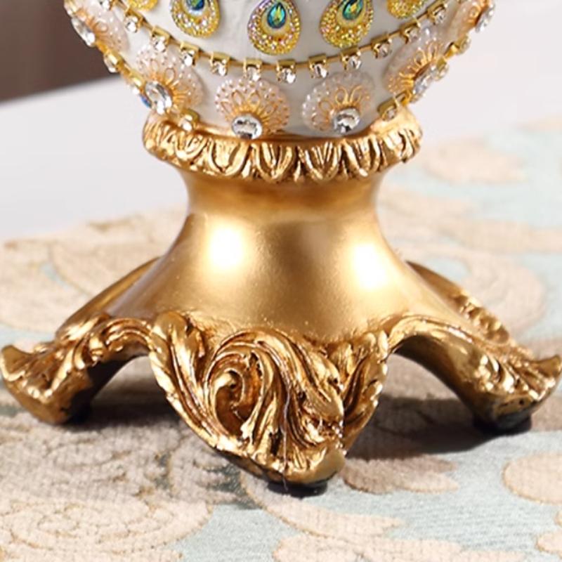 European Retro Resin Double Ear Vase, Three-dimensional Dried Flower Arrangement, Living Room, Office Decoration, Home Decor