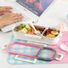 Stal Nierdzewna Pudełko Bento Z Szczelną Przegrodą Bezpieczne w Kuchence Mikrofalowej Pojemnik na Lunch Biuro Szkoła