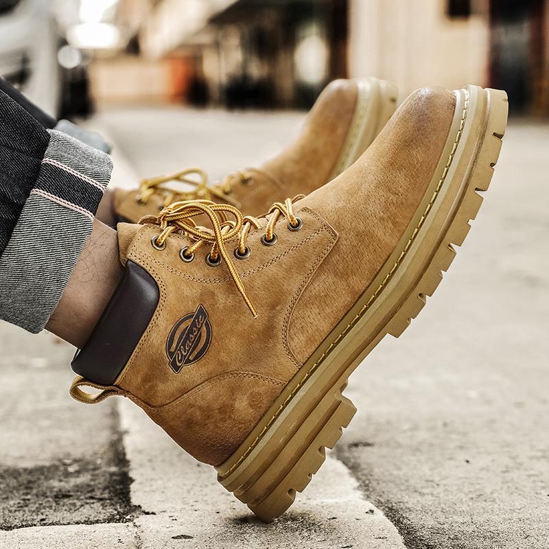 Botas de Tobillo Masculinas Antideslizantes Clásicas de Lujo a la Moda Marca Botas de Motocicleta Cómodas para Hombre Nuevas Llegadas Zapatos de Caña Alta con Cordones para Hombre