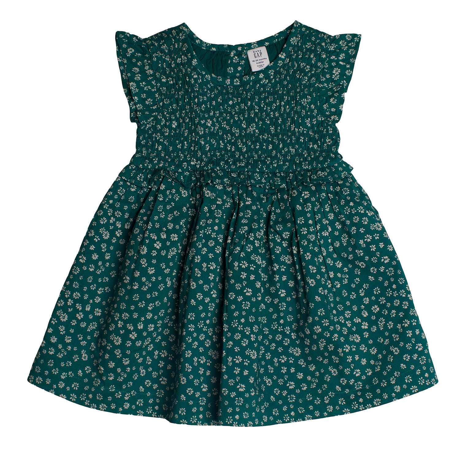 

Цветочное платье с коротким рукавом 453599 для девочки 12/18 MESES зелёный