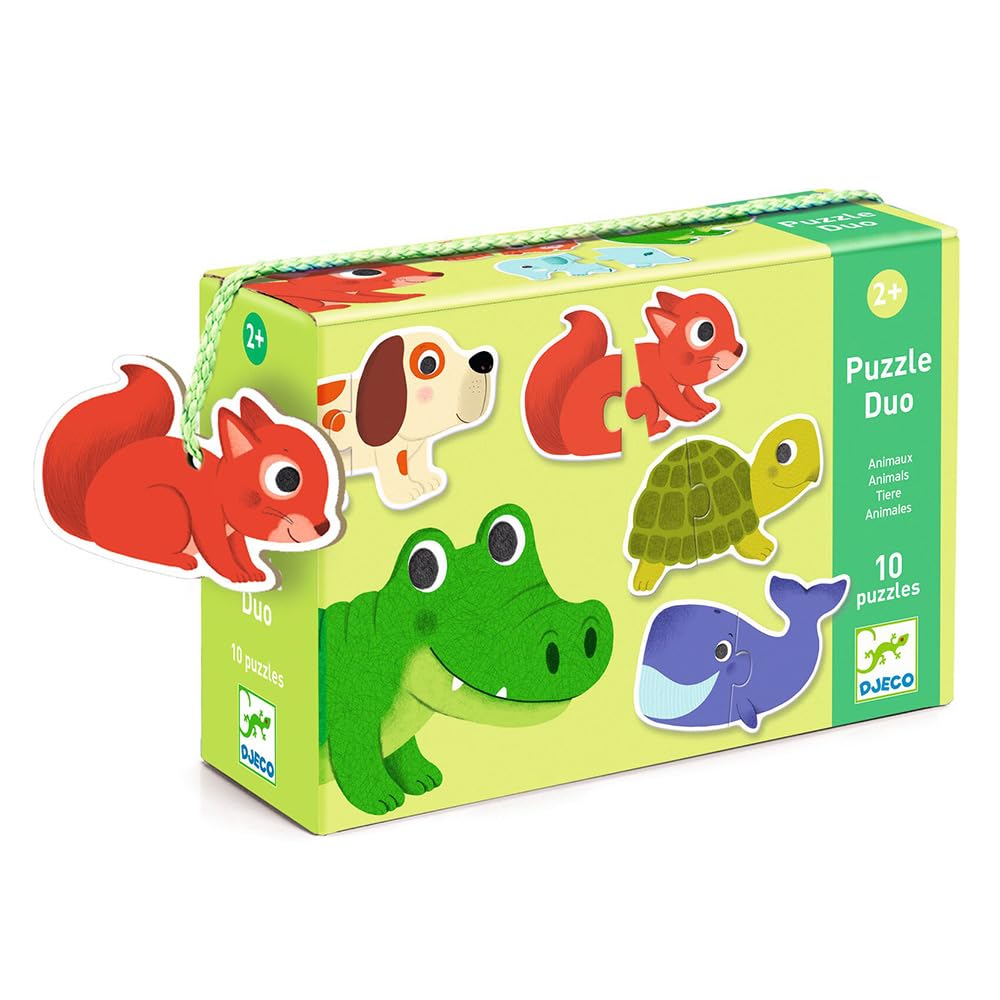 Puzzle Duo Puzzle 2 Years Old Animal Jigsaw Puzzle Baby 2 Piece Educational Toy Picture Matching [DJECO Animo] (DJ08147)