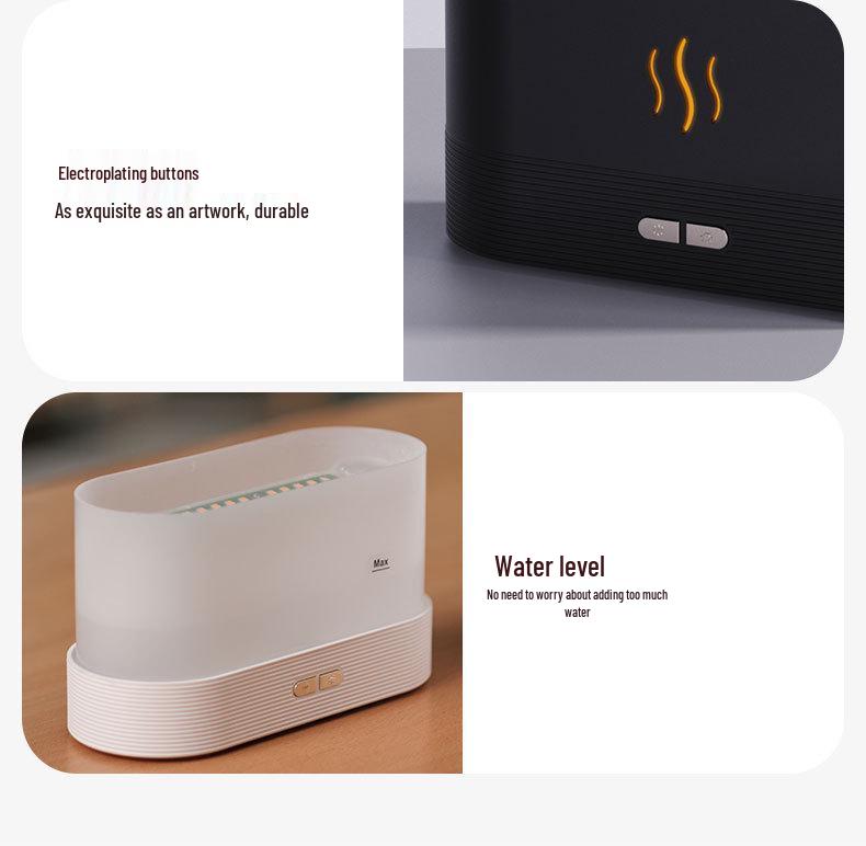 USB Aroma Diffuser with Seven-Color Light & Flame Simulation for Home