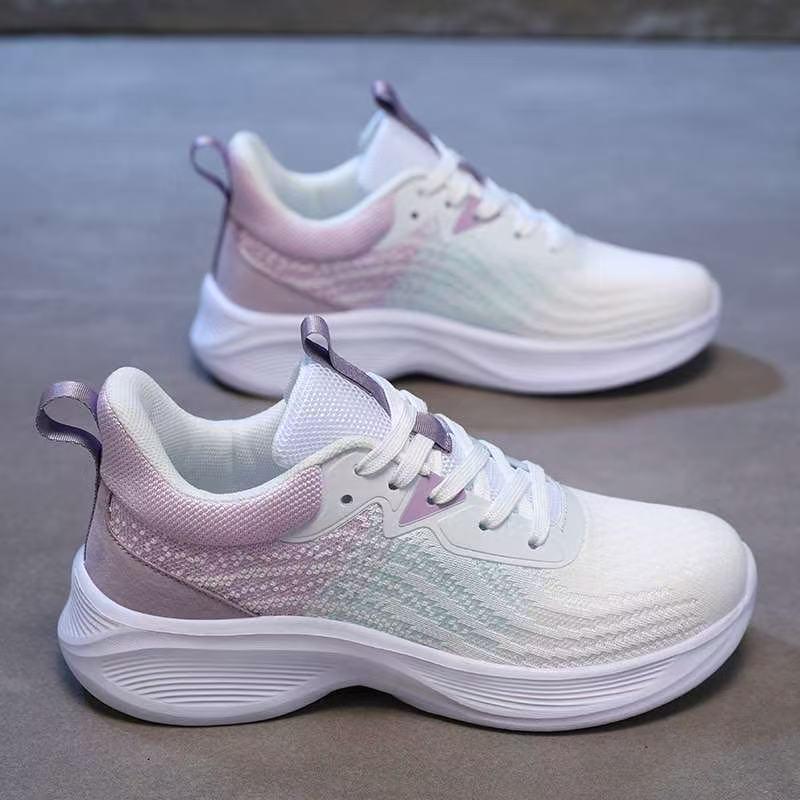 Women s Spring-Summer Flyknit Mesh Running Shoes - Soft Sole, Comfortable, and Breathable Size 36
