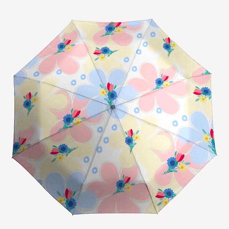 1pc Floral Pattern Automatic Opening/Closing Umbrella with Operation & Windproof Canopy yy260311044