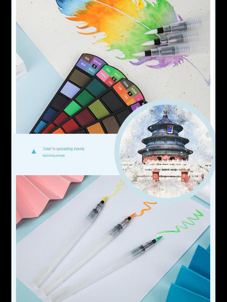 Aquarellfarben-Set für Anfänger – Master 10502, feste Gouachefarbe im fächerförmigen Set für Kunstkünstler