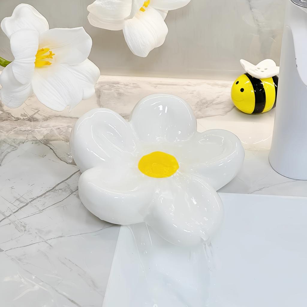 2 st Kreativa Söta Keramiska Tvålfat i Tusenskönaform, Instagramstil Högt Värde Hemdekoration, Lämpliga för Badrumsbänkskivor, Hotelltoalettvaskar