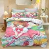 Cartoon C-Cardcaptor S-Sakura Duvet Cover and Pillowcase, Home Bedding Set 135x200, Girl's Bedroom Decoration, Exquisite Gift
