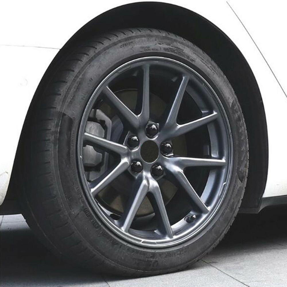 24Pcs 17MM Black Wheel Nut Bolt Trims Studs Cover Cap For Opel BMW Benz