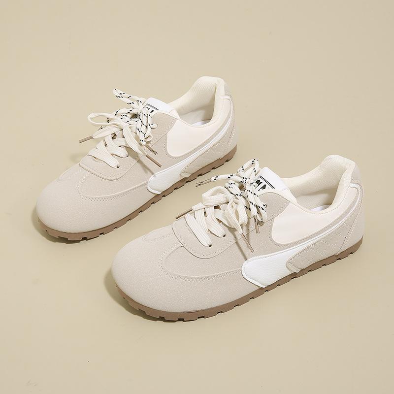 Niche pair of shoelaces design sense thick-soled women's small inner height increase round head tide