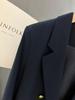 In Stock: Plus Size Women's Navy Blue Cotton-Padded Suit Jacket - 2023 Autumn/Winter Collection