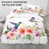 Hummingbird Flower Quilt Cover Bedding Digital Independent Station Kit Three-Piece Set