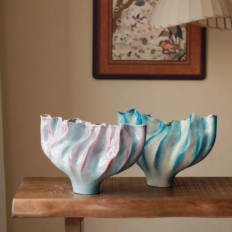 Ceramic Vase Ikebana Luxury Flower Vase Handmade Modern Decorative Vases Living Room Elegant Flower Bottle Aesthetic Room Decor