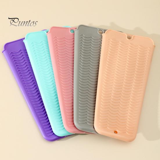 Heat Resistant Silicone Tray Pouch for Hair Tools, Non-Slip Curling Iron Holder Straightener Holder, Portable Travel Tool Storage Bag Case
