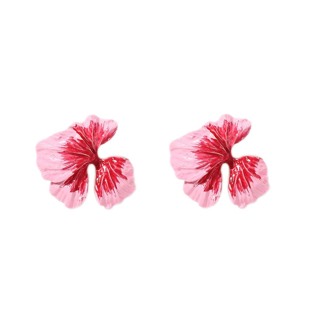 New Summer Vacation Fresh Pastoral Bohemian Alloy Colored Drips Flowers, Earrings