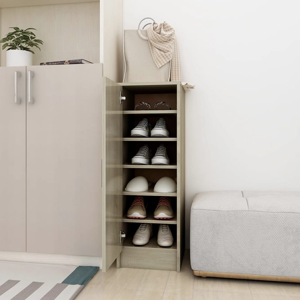 Schuhschrank Mit Tür Im Eingangsbereich, 6-stöckiger Stauschrank, Eckschrank Im Wohnzimmer, 31,5 X 35 X 92 Cm