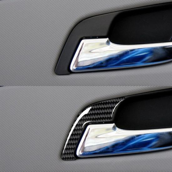4x Carbon Fiber Door Handle Bowl Decoration Cover For Chevrolet Sonic 2012-2016