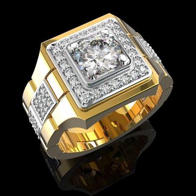 Cincin Pria Mewah Emas Asli Dengan 925 Perak Murni Cincin Emstone Untuk Pria Pernikahan Pertunangan Perhiasan Cantik Janji