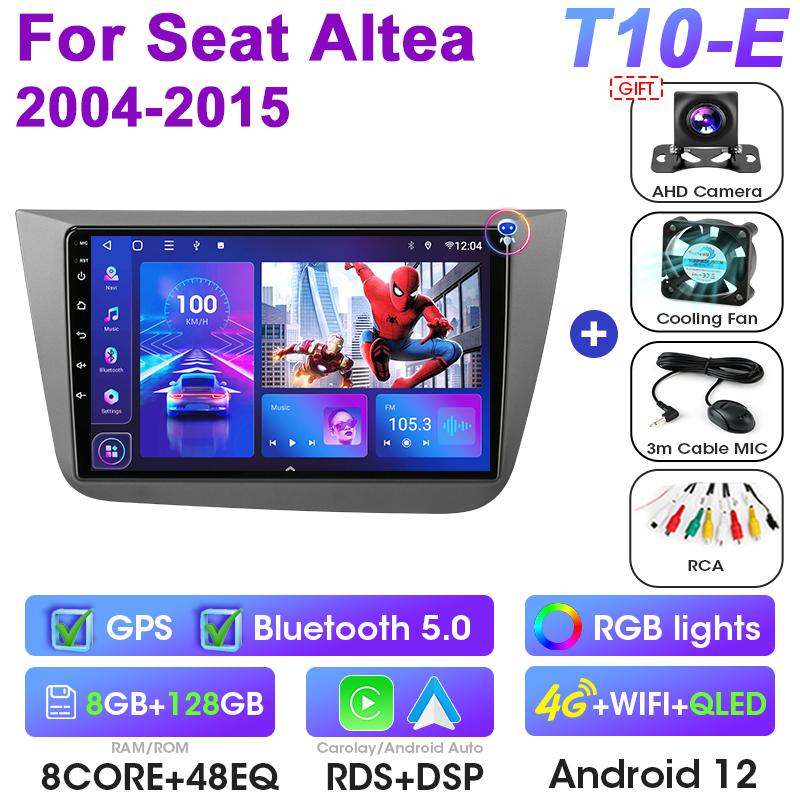 2 Din Android 12 Car Radio For Fiat Seat Altea 2004 - 2015 Multimedia Video Player GPS Carplay Auto Stereo 4G QLED DVD Head Unit