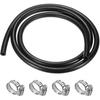 Fuel Line Hose, 6.5mm ID 13mm OD 4.9ft Length, NBR Rubber High Pressure Heat Resistant Gas Line Hose Oil Hose W 4pcs Clamps for Automotive Fuel